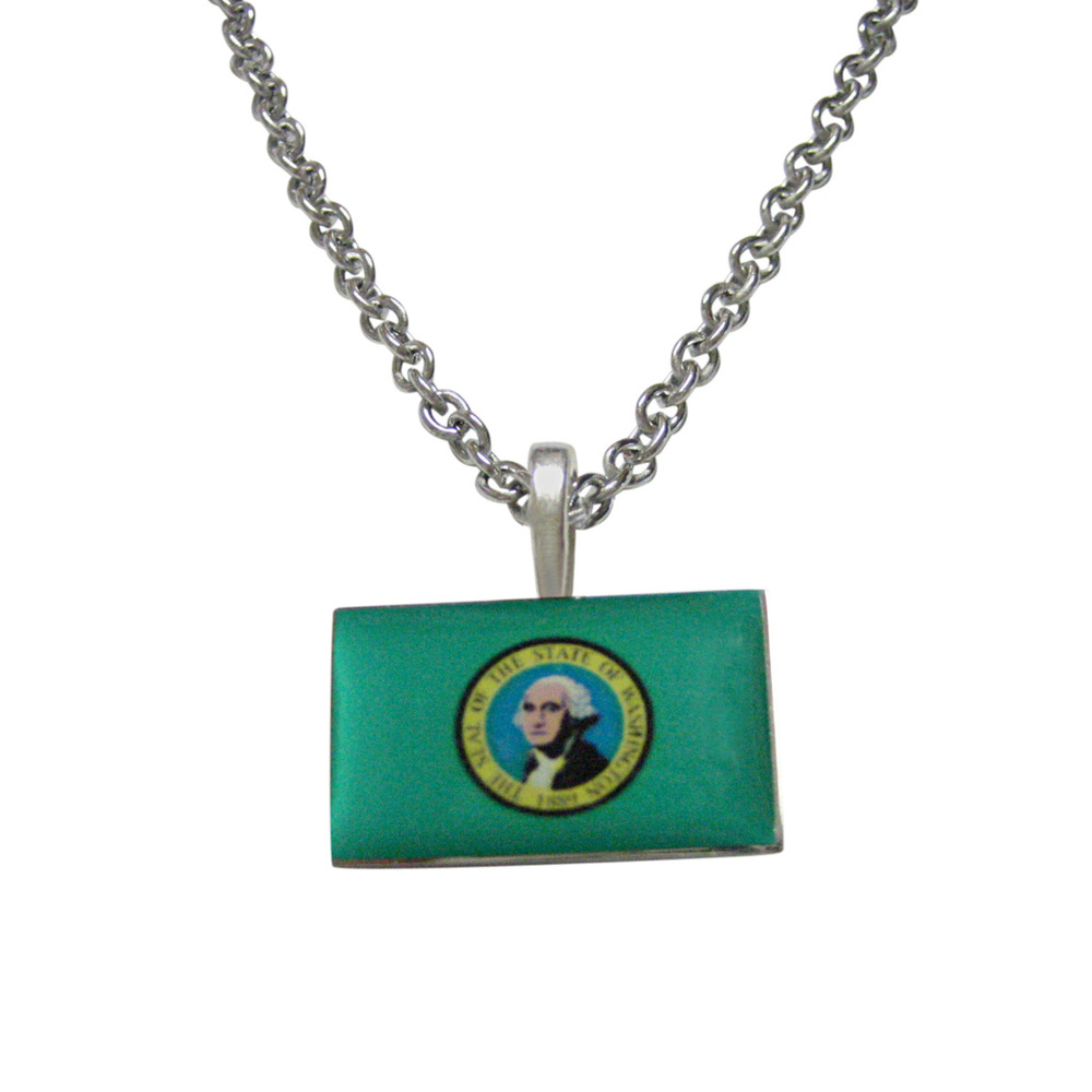 Washington State Flag Pendant Necklace